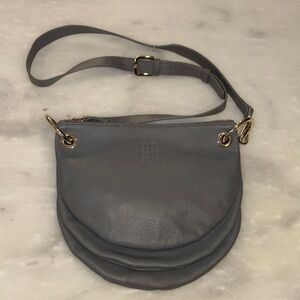 Tic Tac Toe Purse The Moon Gray Leather Convertible Crossbody Bag